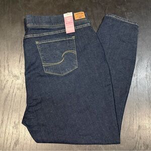 New Signature Levi Gold Pull-on Skinny Blue Jeans 28L W39 L32 Plus Size